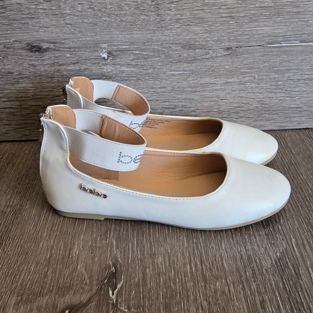 bebe Ballet Flats with Elastic Ankle Strap Size 2